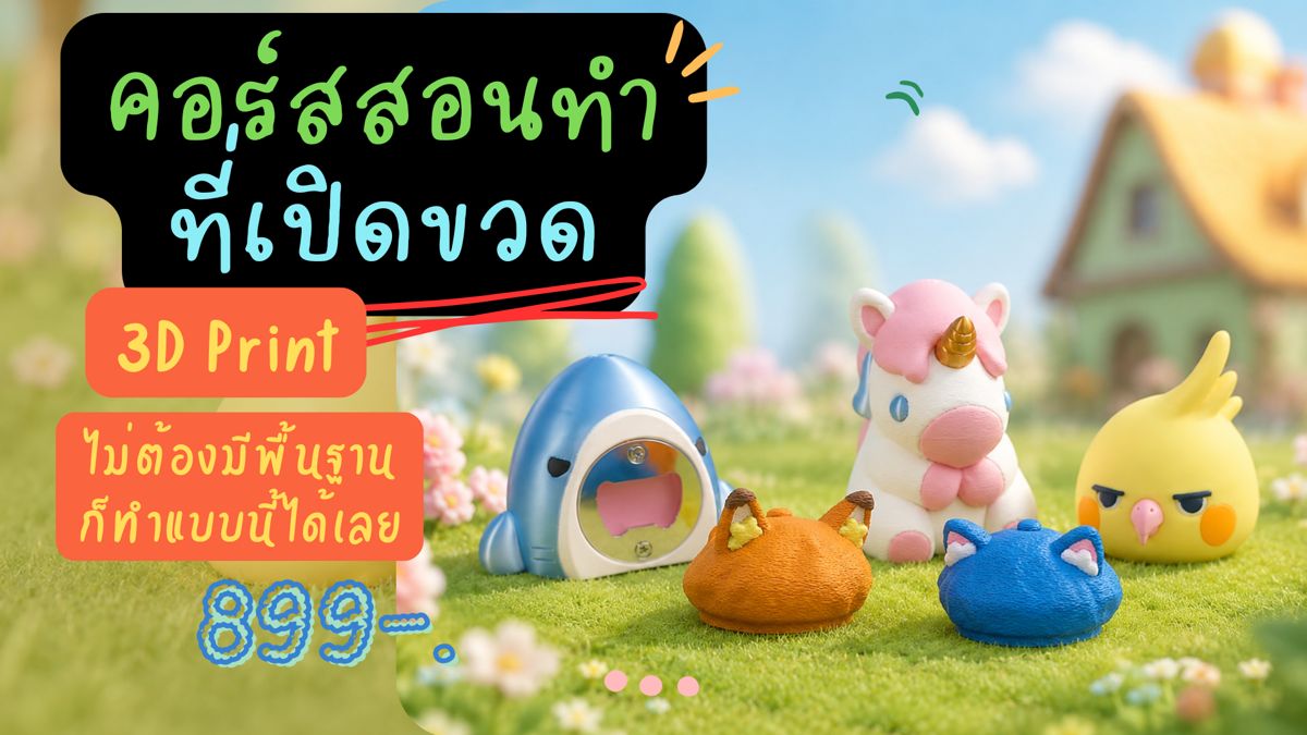 ตัวอย่างผลงานจากคอร์ส คอร์สสอนทำที่เปิดขวด