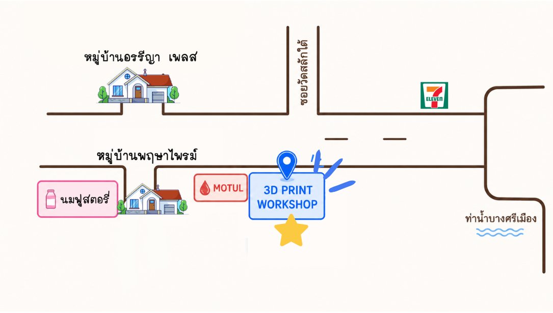 แผนที่ทางไปสตูดิโอ ใกล้หมู่บ้านพฤกษาไพรม์